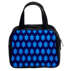 Star Blue Space Wave Chevron Sky Classic Handbags (2 Sides)