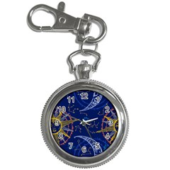 Sun Moon Seamless Star Blue Sky Space Face Circle Key Chain Watches by Mariart