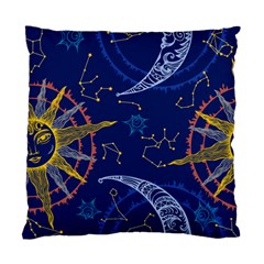 Sun Moon Seamless Star Blue Sky Space Face Circle Standard Cushion Case (one Side)