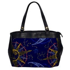 Sun Moon Seamless Star Blue Sky Space Face Circle Office Handbags
