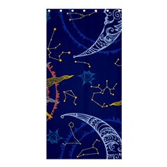 Sun Moon Seamless Star Blue Sky Space Face Circle Shower Curtain 36  X 72  (stall)  by Mariart