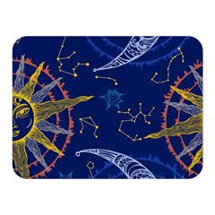 Sun Moon Seamless Star Blue Sky Space Face Circle Double Sided Flano Blanket (mini)  by Mariart