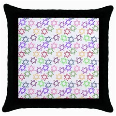 Star Space Color Rainbow Pink Purple Green Yellow Light Neons Throw Pillow Case (black) by Mariart