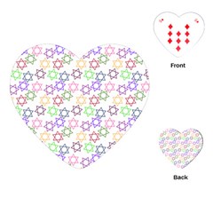 Star Space Color Rainbow Pink Purple Green Yellow Light Neons Playing Cards (heart)  by Mariart