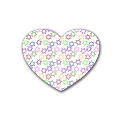 Star Space Color Rainbow Pink Purple Green Yellow Light Neons Heart Coaster (4 Pack) 