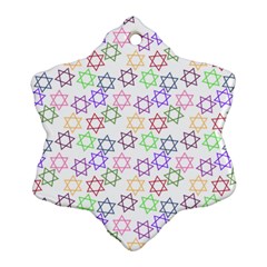 Star Space Color Rainbow Pink Purple Green Yellow Light Neons Ornament (snowflake) by Mariart