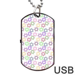 Star Space Color Rainbow Pink Purple Green Yellow Light Neons Dog Tag Usb Flash (one Side)