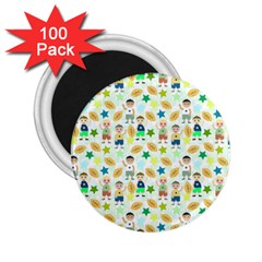 Kids Football Players Playing Sports Star 2 25  Magnets (100 Pack) 