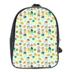 Kids Football Players Playing Sports Star School Bags(large) 