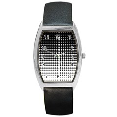 Triangle Black White Wave Chevron Barrel Style Metal Watch