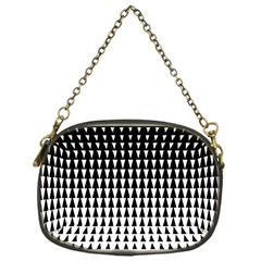Triangle Black White Wave Chevron Chain Purses (one Side)  by Mariart