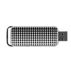 Triangle Black White Wave Chevron Portable Usb Flash (two Sides) by Mariart