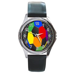 Team Soccer Coming Out Tease Ball Color Rainbow Sport Round Metal Watch