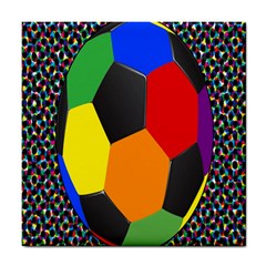 Team Soccer Coming Out Tease Ball Color Rainbow Sport Tile Coasters by Mariart