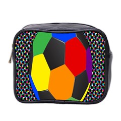 Team Soccer Coming Out Tease Ball Color Rainbow Sport Mini Toiletries Bag 2-side