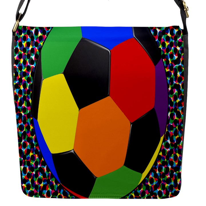 Team Soccer Coming Out Tease Ball Color Rainbow Sport Flap Messenger Bag (S)