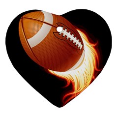 Super Football American Sport Fire Ornament (heart) by Mariart