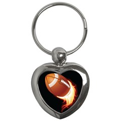 Super Football American Sport Fire Key Chains (heart) 