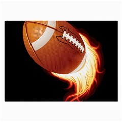 Super Football American Sport Fire Large Glasses Cloth (2-side) by Mariart