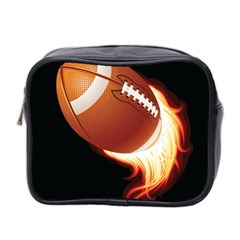 Super Football American Sport Fire Mini Toiletries Bag 2-side