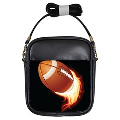 Super Football American Sport Fire Girls Sling Bags by Mariart