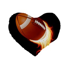 Super Football American Sport Fire Standard 16  Premium Heart Shape Cushions by Mariart