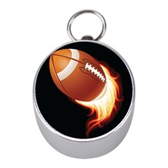 Super Football American Sport Fire Mini Silver Compasses by Mariart