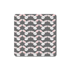 Tagged Bunny Illustrator Rabbit Animals Face Square Magnet by Mariart