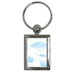 Water Drops Bubbel Rain Blue Circle Key Chains (rectangle)  by Mariart