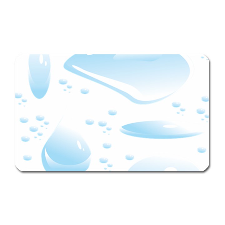 Water Drops Bubbel Rain Blue Circle Magnet (Rectangular)