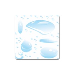 Water Drops Bubbel Rain Blue Circle Square Magnet