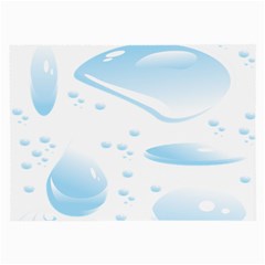 Water Drops Bubbel Rain Blue Circle Large Glasses Cloth (2-side)