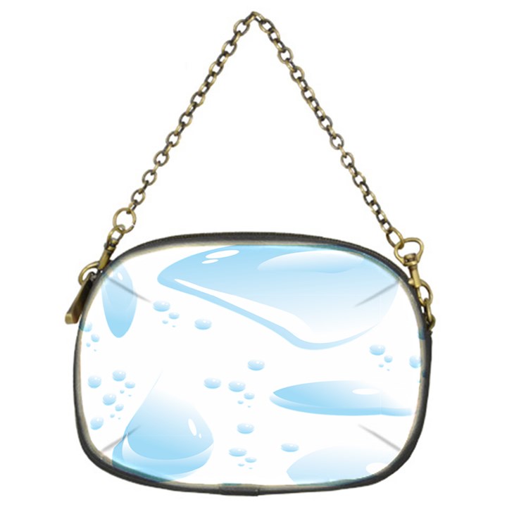 Water Drops Bubbel Rain Blue Circle Chain Purses (One Side) 