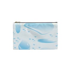 Water Drops Bubbel Rain Blue Circle Cosmetic Bag (small) 