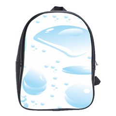 Water Drops Bubbel Rain Blue Circle School Bags(large)  by Mariart