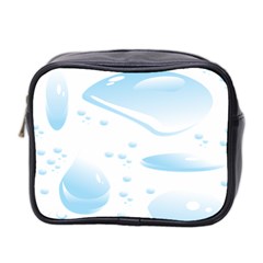 Water Drops Bubbel Rain Blue Circle Mini Toiletries Bag 2-side by Mariart