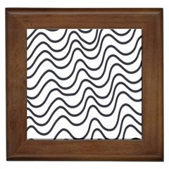 Wave Waves Chefron Line Grey White Framed Tiles by Mariart