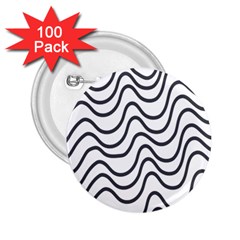 Wave Waves Chefron Line Grey White 2 25  Buttons (100 Pack)  by Mariart