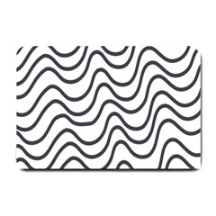 Wave Waves Chefron Line Grey White Small Doormat  by Mariart