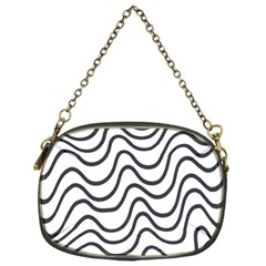 Wave Waves Chefron Line Grey White Chain Purses (one Side) 