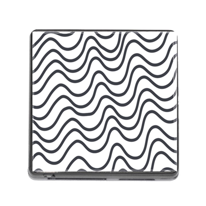 Wave Waves Chefron Line Grey White Memory Card Reader (Square)