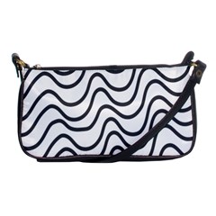 Wave Waves Chefron Line Grey White Shoulder Clutch Bags by Mariart