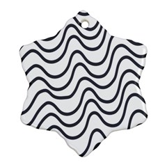 Wave Waves Chefron Line Grey White Ornament (snowflake) by Mariart