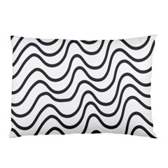 Wave Waves Chefron Line Grey White Pillow Case (two Sides)