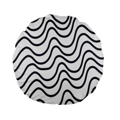 Wave Waves Chefron Line Grey White Standard 15  Premium Round Cushions
