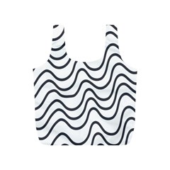 Wave Waves Chefron Line Grey White Full Print Recycle Bags (s) 