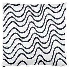 Wave Waves Chefron Line Grey White Large Flano Cushion Case (one Side) by Mariart