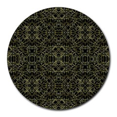 Golden Geo Tribal Pattern Round Mousepads by dflcprints