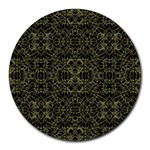 Golden Geo Tribal Pattern Round Mousepads Front