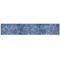 Blue Romantic Flower Pattern Denim Flano Scarf (large)